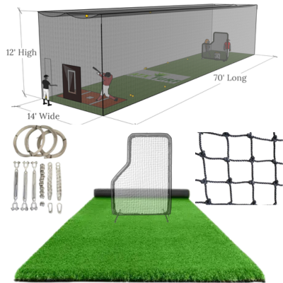 12High-14Wide-70Long-Batting-Cage-Net 12 x 14 x 70 Batting Cage Net