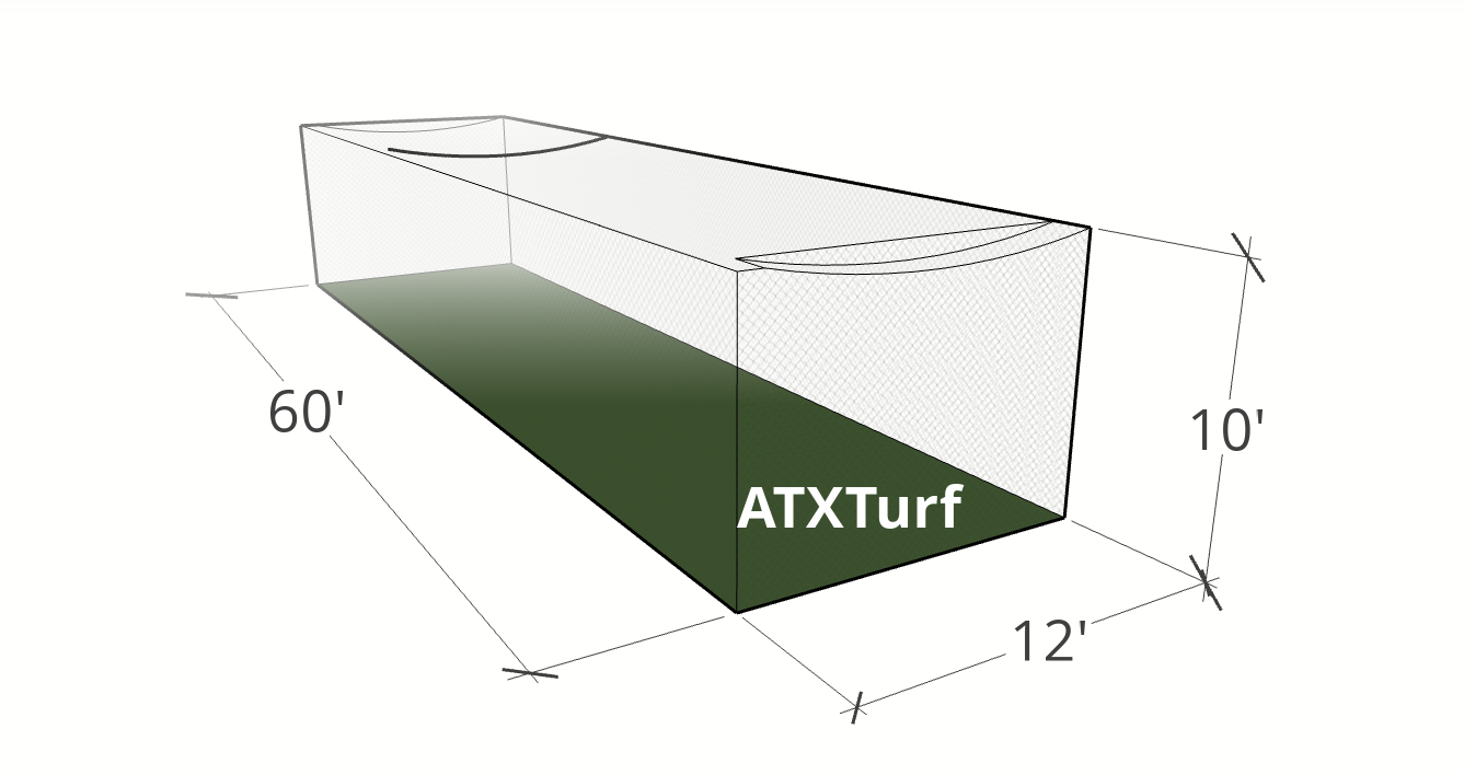 60 x 10 x 12 Batting Cage Net