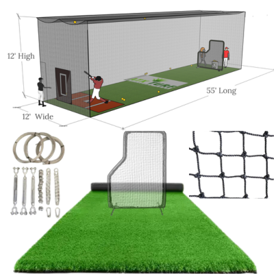 12High-12Wide-55Long-Batting-Cage-Net 12 High x 12 Wide x 55 Long Batting Cage Net