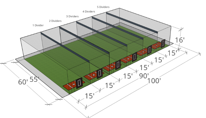 Divider Nets for Batting Cage Facilities