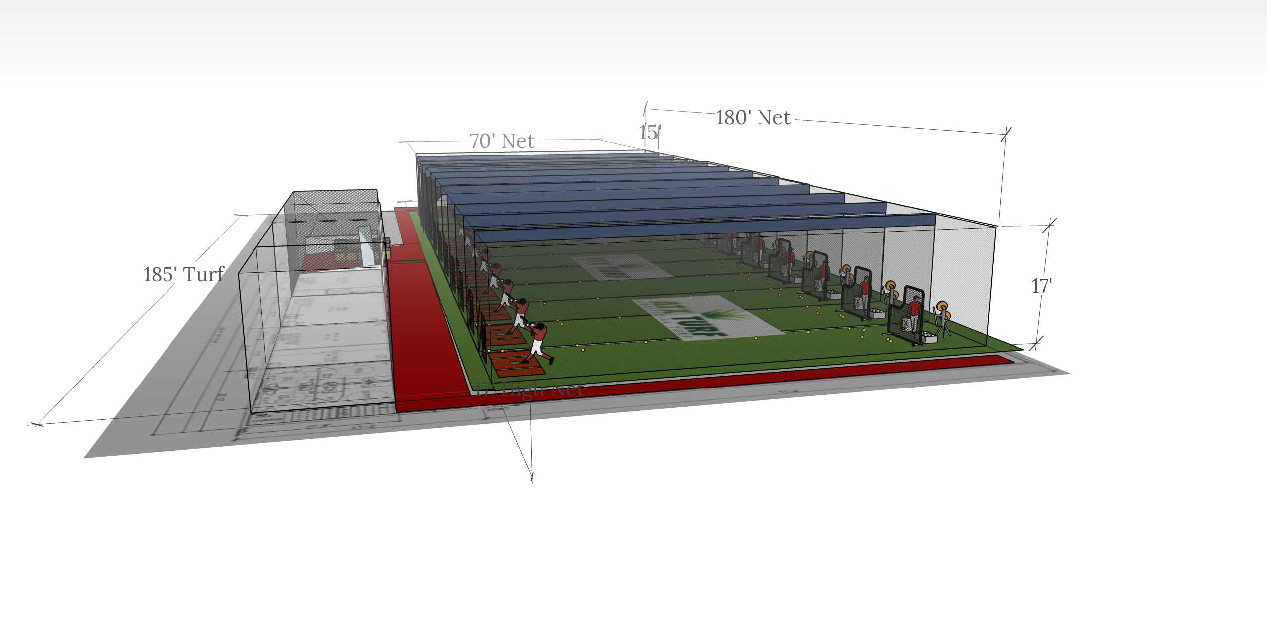 sports facility dimensions