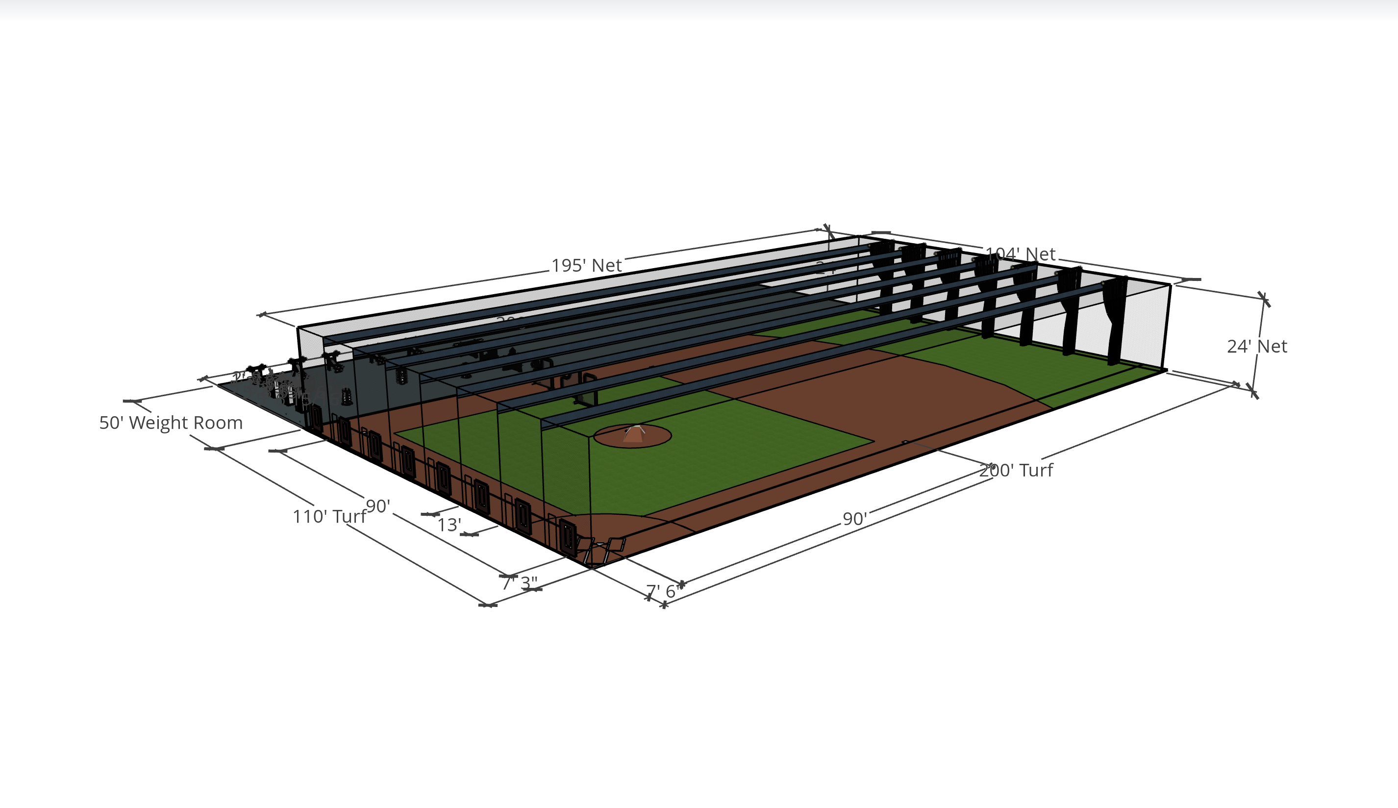 Regulation Indoor Baseball Facility