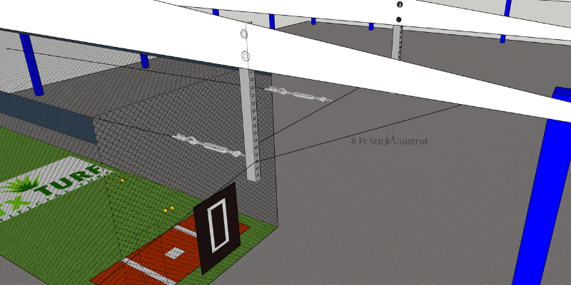 Batting Cage Anchor Point Using Unistrut